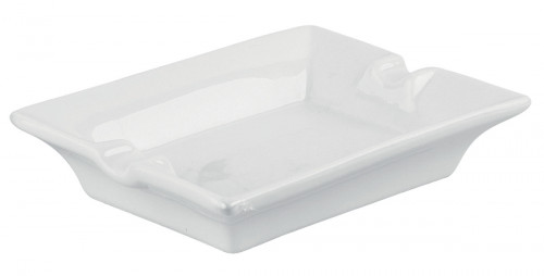 Cendrier rectangulaire blanc porcelaine 12,8x9,6x2,5 cm Pro.mundi