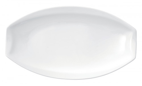 Assiette plate ovale blanc porcelaine 31x18 cm Matcha Pro.mundi