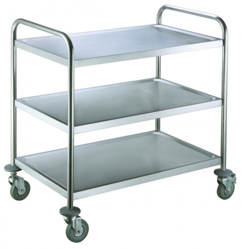 Chariot de service inox 3 niveaux 85,5x53,5x92,5 cm 120 kg Pro.cooker