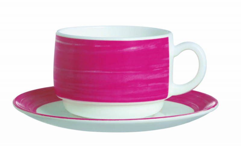 Tasse à thé rond rouge verre 19 cl Ø 7,8 cm Brush Arcoroc
