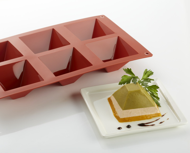 Plaque 6 pyramides silicone GN 1/3 29,5x17,5x4 cm Pro.cooker