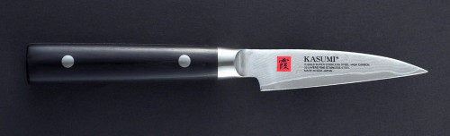 Couteau d'office 8 cm acier bois compressé unie Damas Kasumi