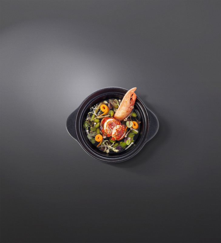 Cocotte rond noir porcelaine vitrifiée Ø 28,2 cm Chefs Fusion Rak