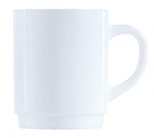 Mug empilable rond blanc verre opal 25 cl Ø 7,2 cm Restaurant Arcoroc