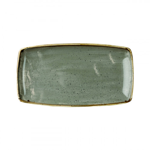 Assiette plate rectangulaire peppercorn porcelaine vitrifiée 29,5x15 cm Stonecast Churchill