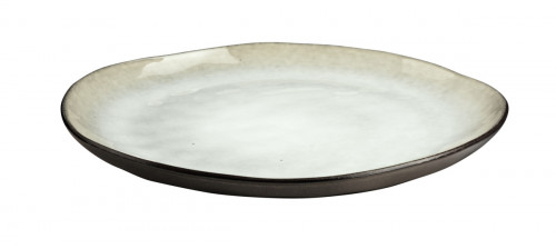 Assiette coupe plate rond blanc grès émaillé Ø 28 cm Shadow Medard De Noblat