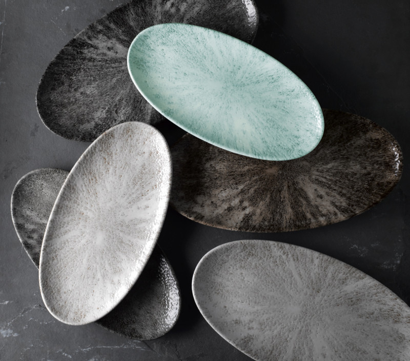 Assiette coupe plate rond Aquamarine porcelaine vitrifiée Ø 21,7 cm Stone Aquamarine Churchill