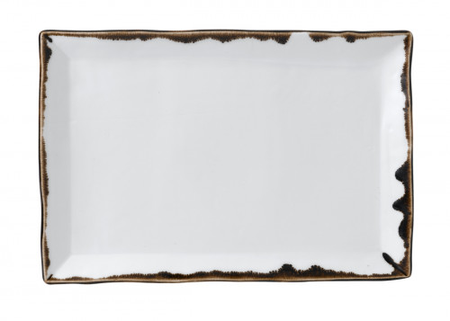 Assiette plate rectangulaire blanc porcelaine vitrifiée 28,5x18,7 cm Harvest Dudson