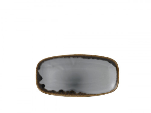 Assiette plate rectangulaire gris porcelaine vitrifiée 29,8x15,3 cm Harvest Dudson