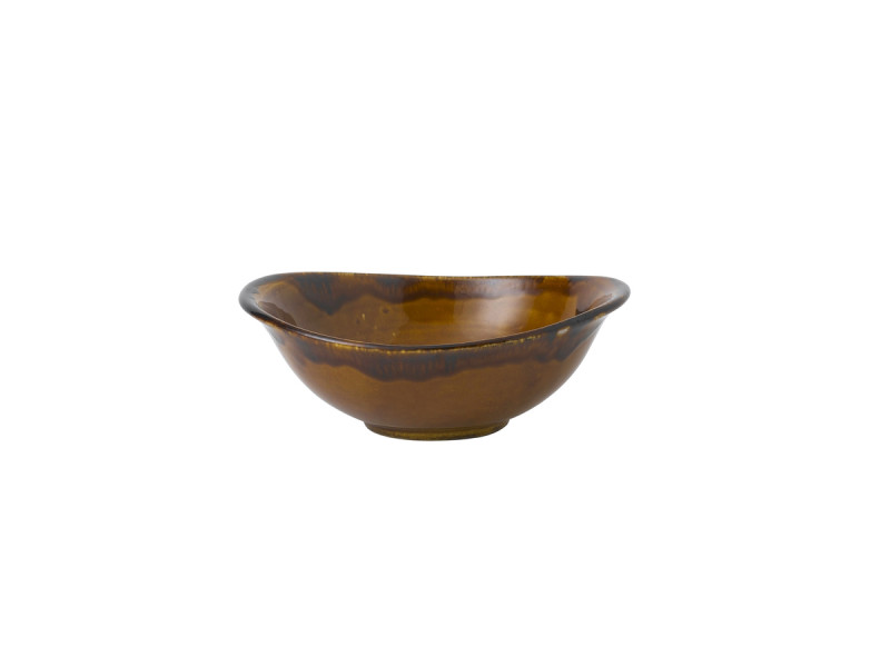 Bol à salade ovale marron porcelaine vitrifiée 19,9 cm Harvest Dudson