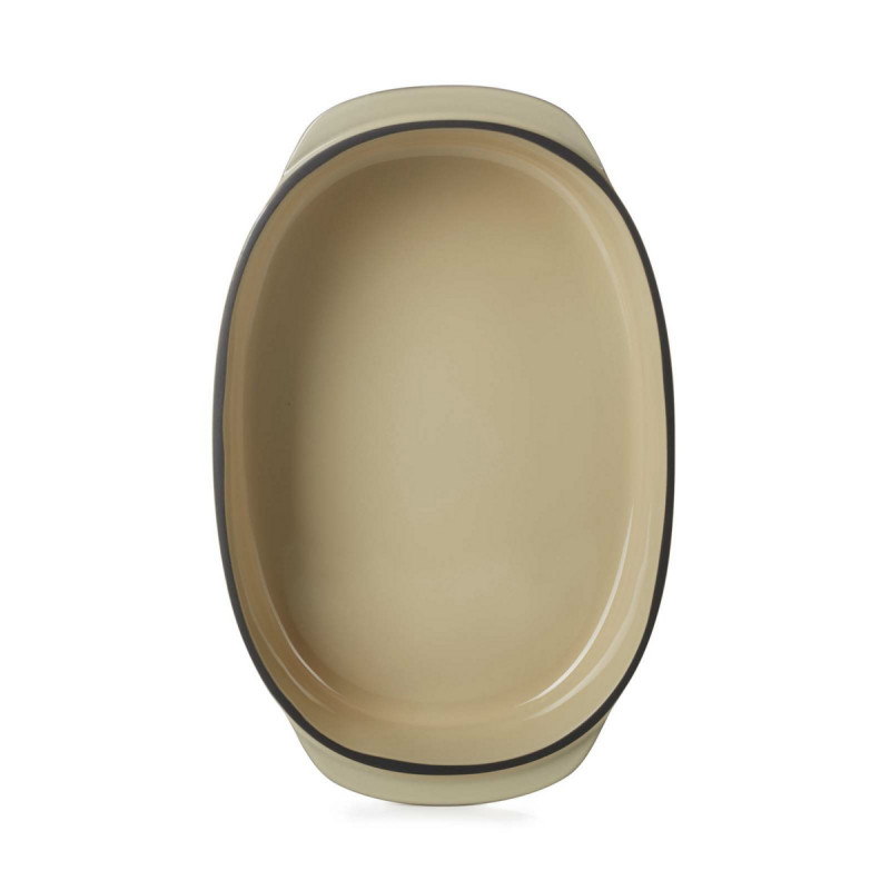 Plat ovale beige porcelaine 26 cm Caractere Revol
