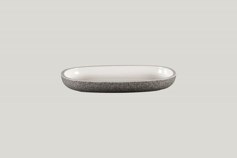 Plat ovale gris porcelaine 22,5 cm Rakstone Ease Rak