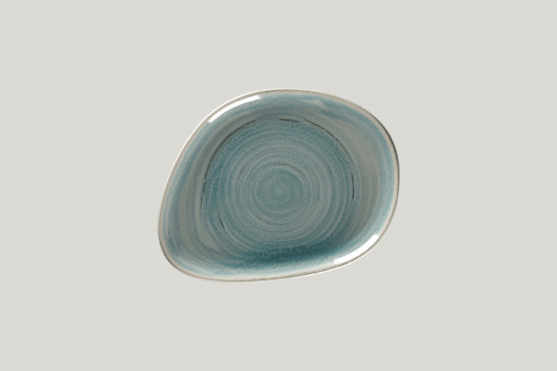 Assiette coupe plate triangulaire bleu porcelaine 22x16,7 cm Rakstone Spot Rak