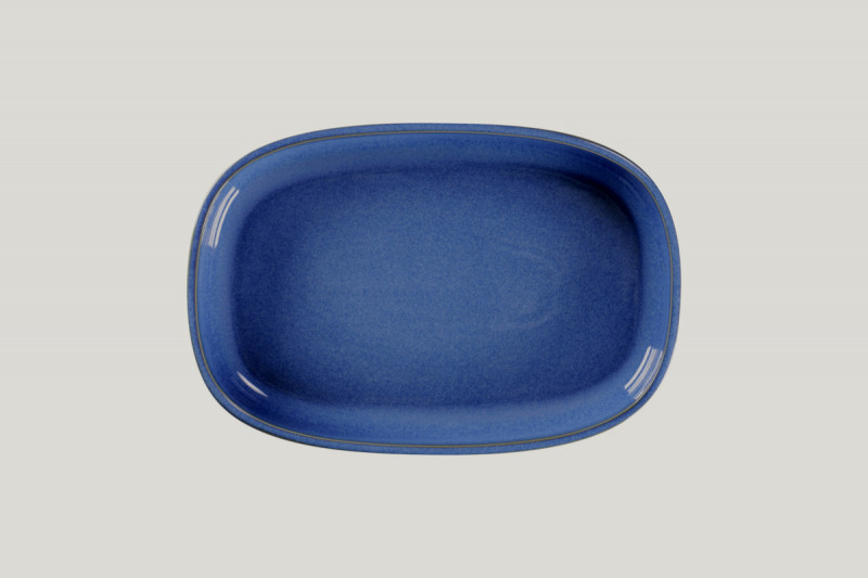 Plat creux ovale bleu porcelaine 30 cm Rakstone Ease Rak
