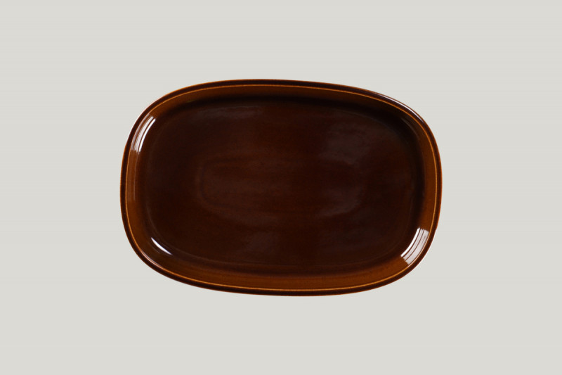 Plat creux ovale cuivre porcelaine 30 cm Rakstone Ease Rak