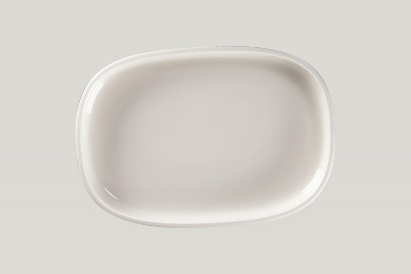 Plat creux ovale gris porcelaine 33,2 cm Rakstone Ease Rak