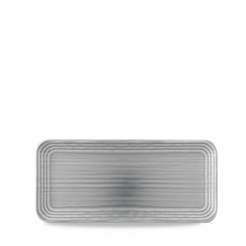 Assiette rectangulaire organique gris porcelaine vitrifiée 35x16 cm Norse Harvest Dudson