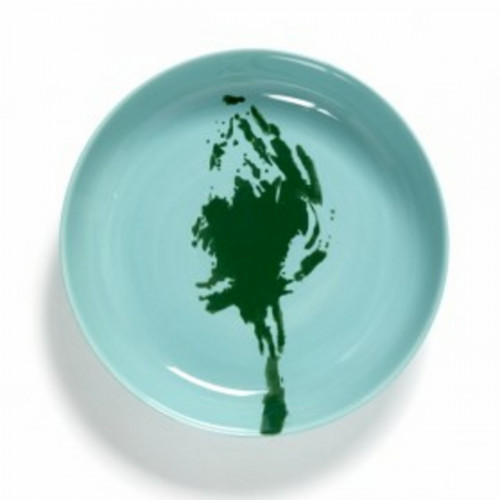 Assiette plate rond azure artichaut vert grès émaillé Ø 22 cm Feast By Ottolenghi Serax