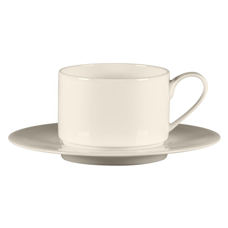 Sous tasse à café / thé rond ivoire porcelaine bone china Ø 17,3 cm Fedra Rak