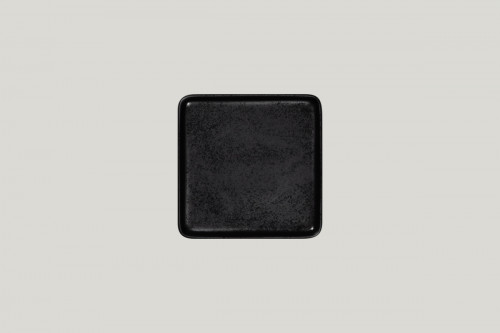Assiette plate carré noir porcelaine 16x16 cm Fractal Rak
