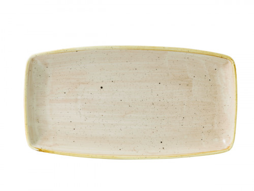 Assiette plate rectangulaire Nutmeg Cream porcelaine vitrifiée 34,5x18,5 cm Stonecast Churchill