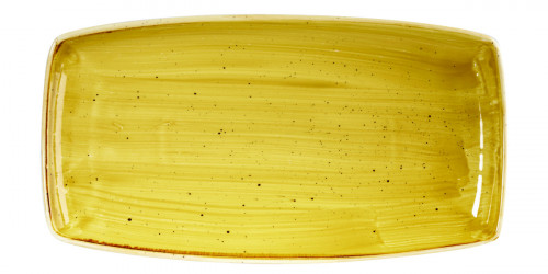 Assiette plate rectangulaire Mustard porcelaine vitrifiée 34,5x18,5 cm Stonecast Churchill