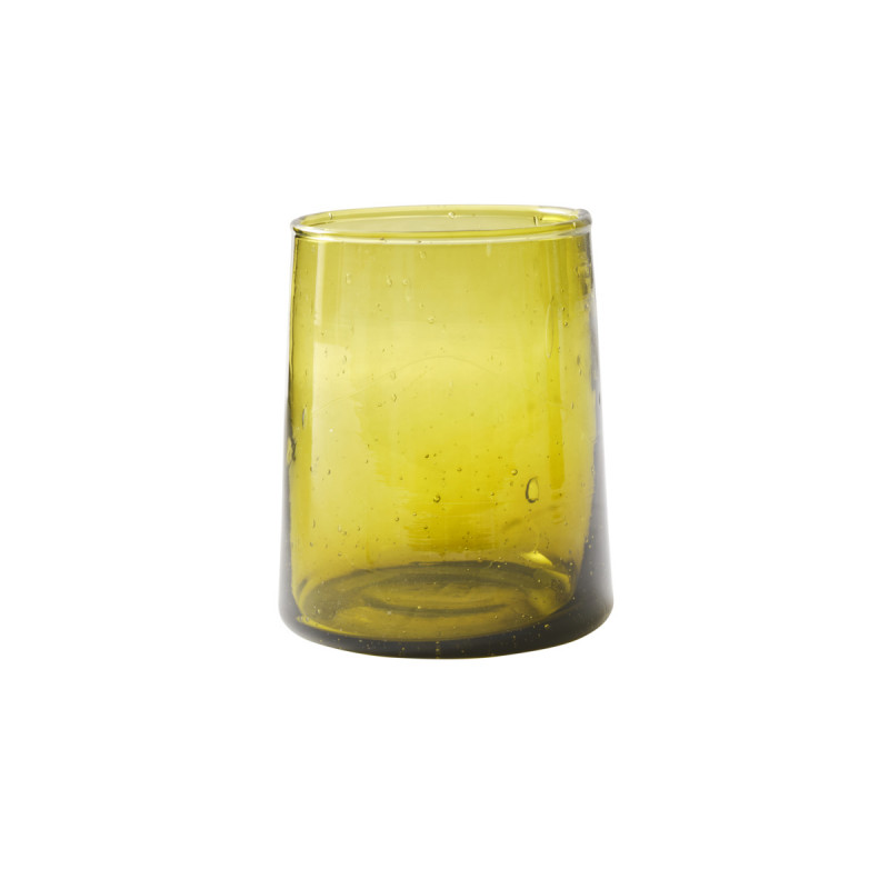Gobelet forme basse en verre recyclé soufflé bouche ambre 25 cl Lily Pro.mundi