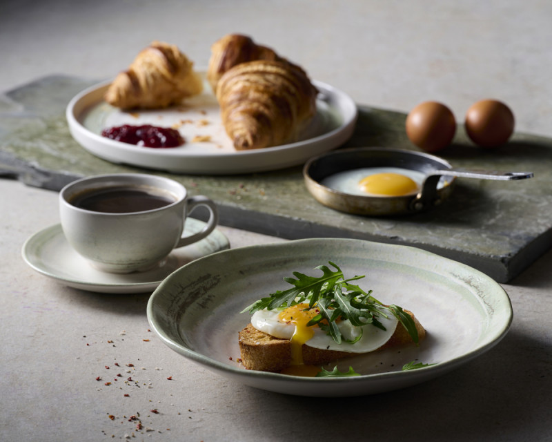 Sous-tasse à cappuccino / thé rond vert porcelaine vitrifiée Ø 15,6 cm Finca Dudson