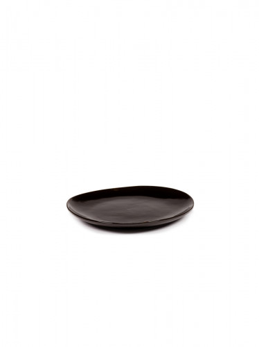 Assiette coupe plate rond ébène grès émaillé 20x20 cm La Mère Serax