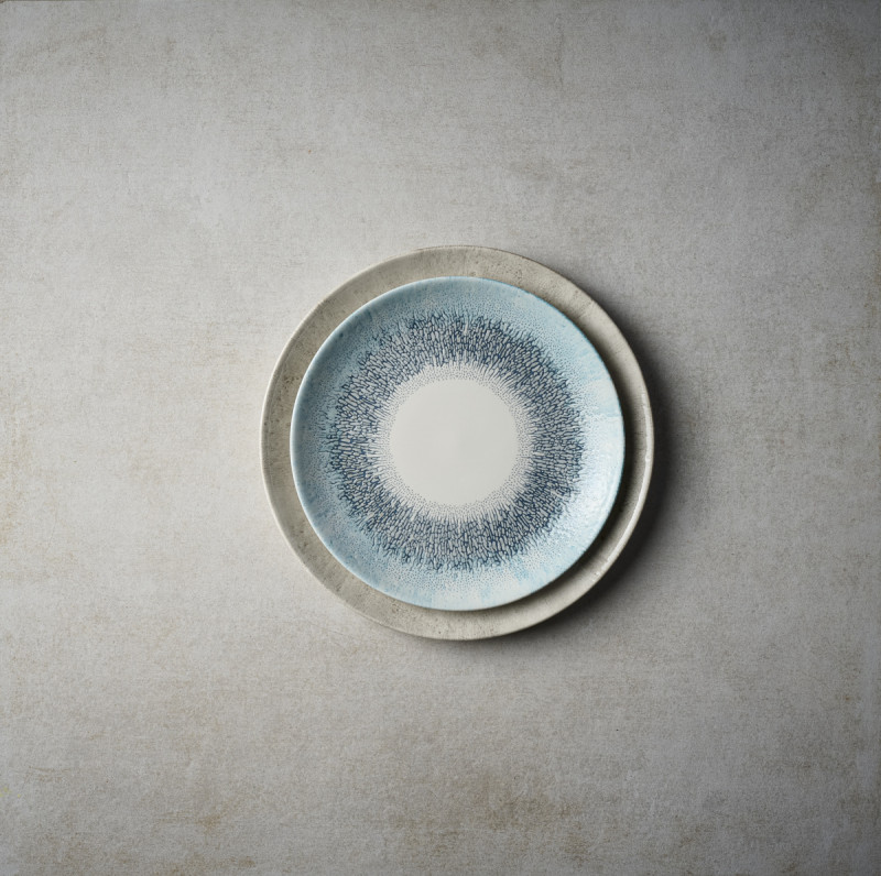 Assiette coupe plate rond bleu porcelaine Ø 26 cm Fusion Churchill