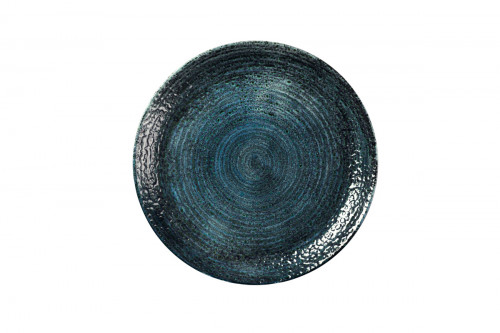 Assiette coupe plate rond bleu porcelaine vitrifiée Ø 26 cm Chroma Churchill