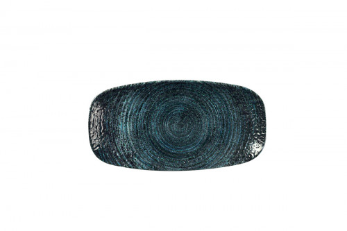 Assiette coupe plate rectangulaire bleu porcelaine vitrifiée 29,8x15,3 cm Chroma Churchill