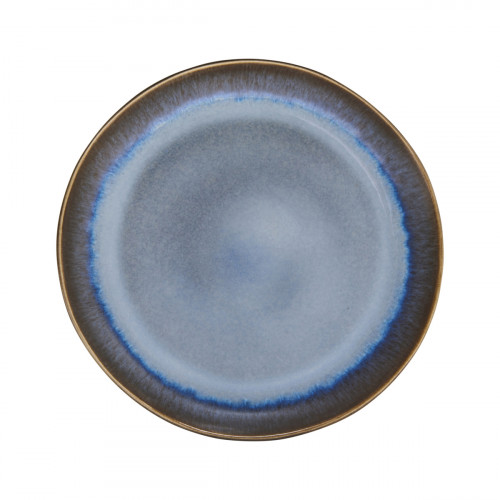 Assiette coupe plate rond bleu glacier grès émaillé Ø 27 cm Snow Pro.mundi