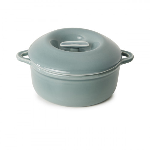 Cocotte avec couvercle rond Gris nuage porcelaine culinaire Ø 19 cm Bombance Revol