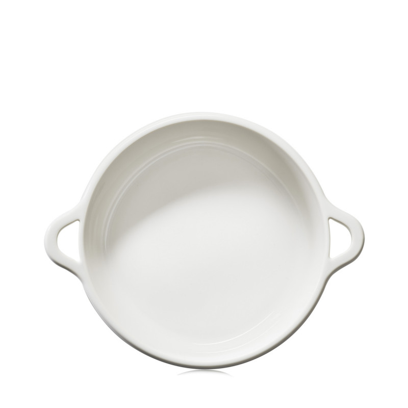 Plat à gratin rond Blanc albâtre porcelaine Ø 31 cm Bombance Revol