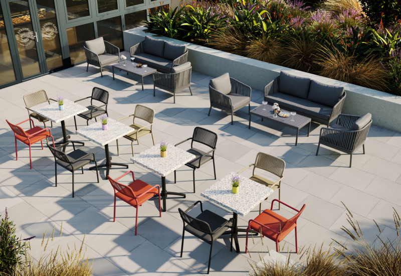 Plateau de table de terrasse carré malaga 70x70x3,2 cm Werzalit Flexmob