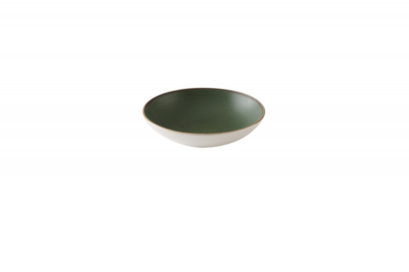 Assiette coupe creuse rond Sorrel Green porcelaine vitrifiée Ø 24,8 cm Stonecast Churchill