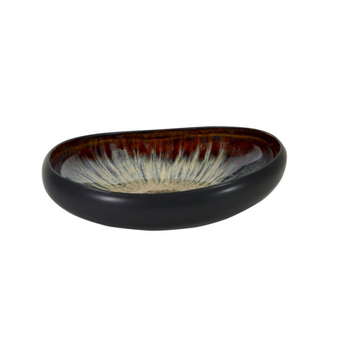 Assiette coupe creuse irrégulier vert grès émaillé Ø 20 cm Gao Medard De Noblat