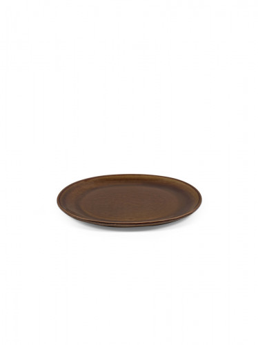 Assiette coupe plate ovale ocre grès émaillé 22,5x21 cm Out Of Lines Serax