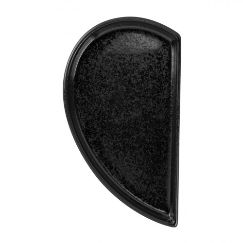 Assiette plate partie gauche noir porcelaine 10x18 cm Cliché Rak