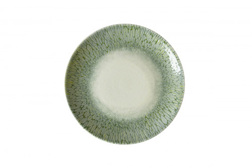 Assiette coupe vert porcelaine vitrifiée Ø 21,7 cm Butterfly Dudson