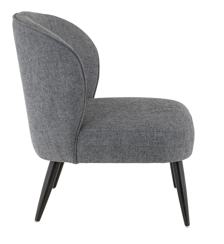 Fauteuil gris foncé 78x70x72 cm Eugenie