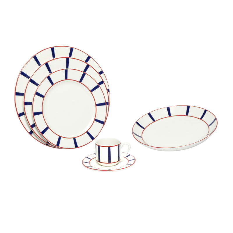 Assiette plate avec aile blanc porcelaine Ø 21 cm Ama Accolade