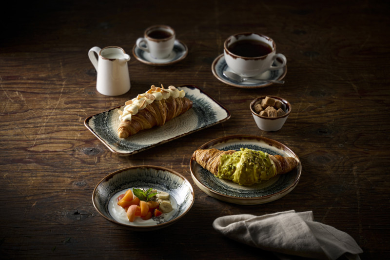 Assiette à bord droit rond Linen porcelaine vitrifiée Ø 26 cm Flare Dudson