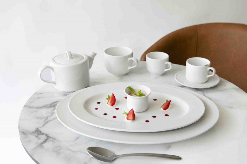 Sous tasse déjeuner rond blanc porcelaine Ø 17 cm Presto Accolade
