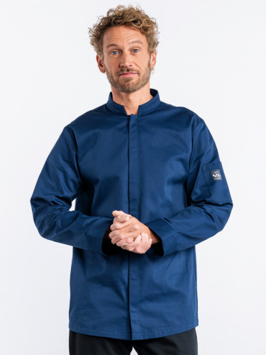 Veste de cuisine manches longues bleu marine L Sabor Chaud Devant