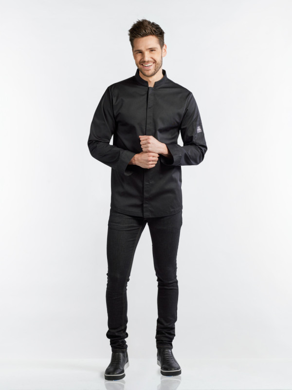 Veste de cuisine manches longues noir XL Sabor Chaud Devant