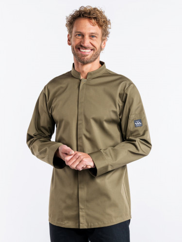 Veste de cuisine manches longues olive M Sabor Chaud Devant