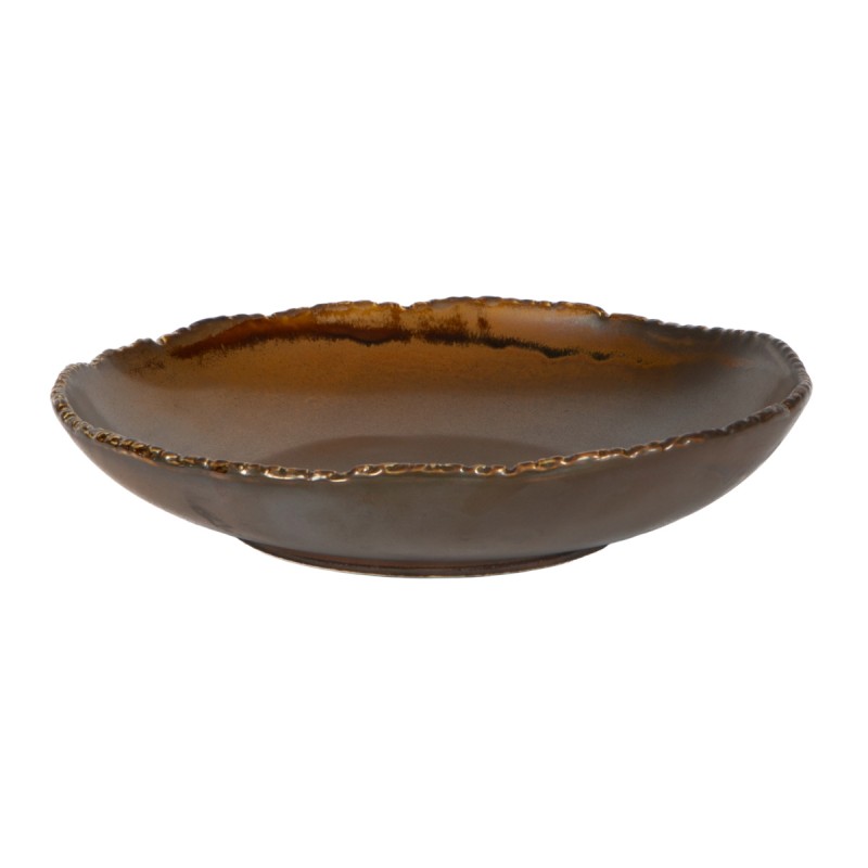 Assiette creuse marron porcelaine Ø 21 cm Kaji Flame Accolade
