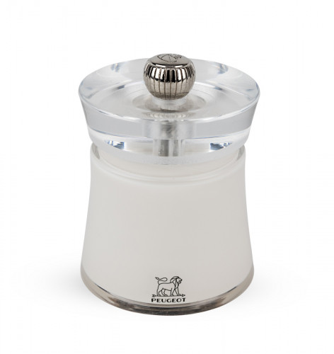 Moulin à sel droit blanc 8 cm Bali Peugeot Saveurs